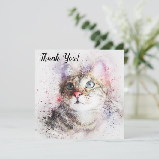 ねこ感謝 カード (スタンド正面)