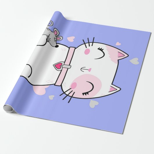 ねこ最高のとマウスの友 ラッピングペーパー (アンロールド)