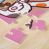 ねこ棒茶バブルティーアニメかわいい寧子プルオーバー ジグソーパズル (側面)