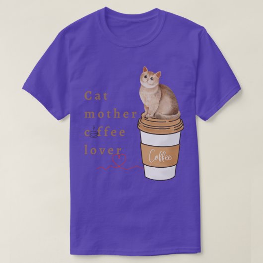 ねこ母コーヒー愛好家109 Tシャツ (デザイン正面)
