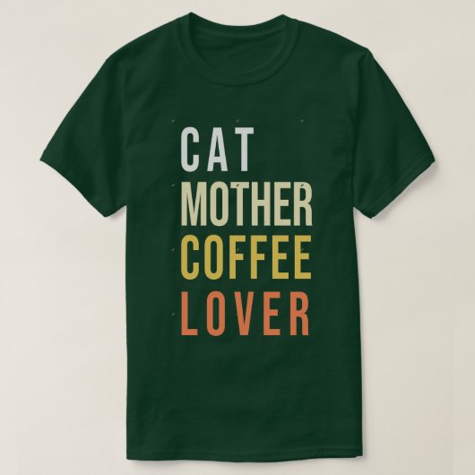 ねこ母コーヒー愛好家69 Tシャツ (デザイン正面)
