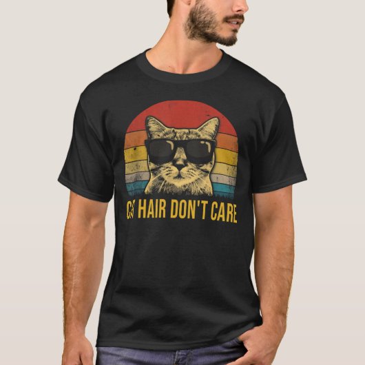 ねこ毛なんて気にしない 猫好きのためのデザイン Tシャツ (正面)