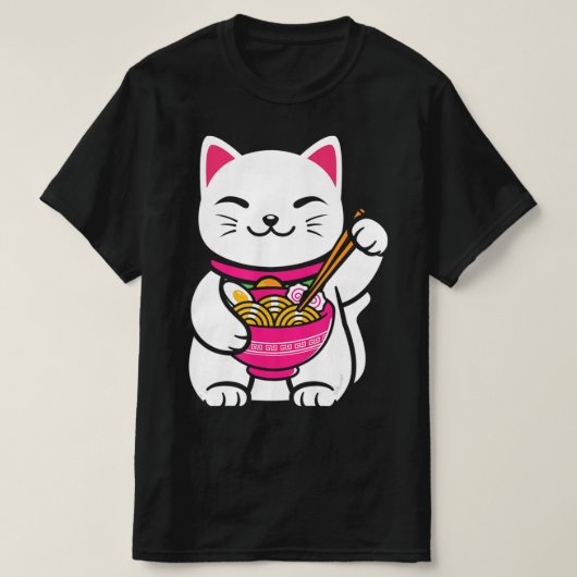 ねこ猫ラーメンかわいい10代のギフト Tシャツ (デザイン正面)