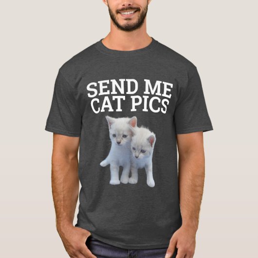 ねこ画像を送って、面白いネコTシャツ Tシャツ (正面)