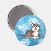 ねこ磁石を改良する マグネット (正面/裏面)