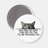 ねこ磁石を見おもしろいてる マグネット (正面/裏面)