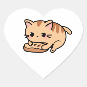 ねこ練りパンのシール ハートシール
