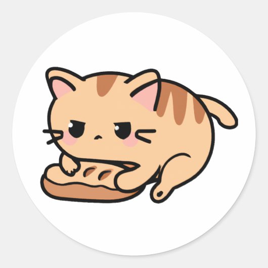 ねこ練りパン ラウンドシール (正面)