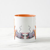 ねこ遊とネズミのマグおもしろい マグカップ (中央)