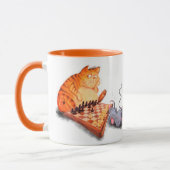 ねこ遊とネズミのマグおもしろい マグカップ (左)