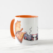 ねこ遊とネズミのマグおもしろい マグカップ (正面左)