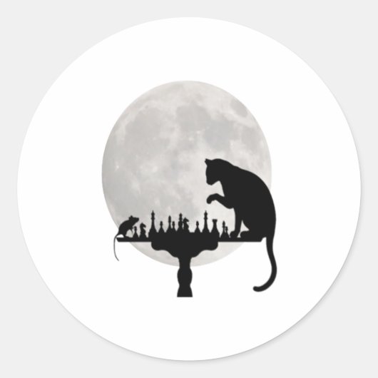 ねこ遊とネズミ ラウンドシール (正面)