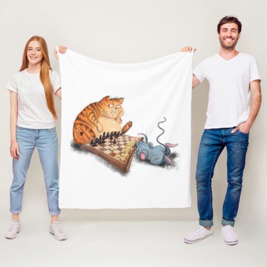 ねこ遊チェスフリースブランケット フリースブランケット (インサイチュ)