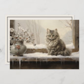 ねこ雪の冬のメリークリスマス シーズンカード (正面/裏面)