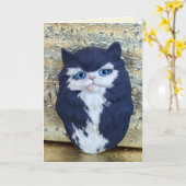 ねこ飾りグリーティングカード カード (黄色い花)