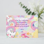 ねこ魔法の虹色の子供の誕生日 サンキューカード (スタンド正面)