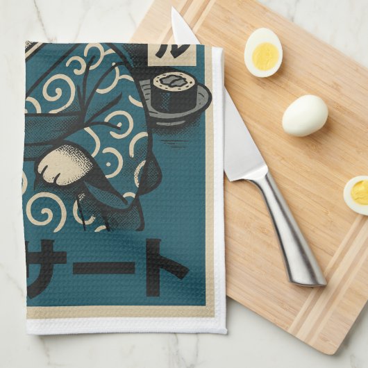 ねこ麺夜 キッチンタオル (四つ折り)