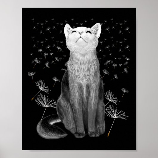ねこ365 ねこ365 タンポポのねこグラフィック ポスター (正面)