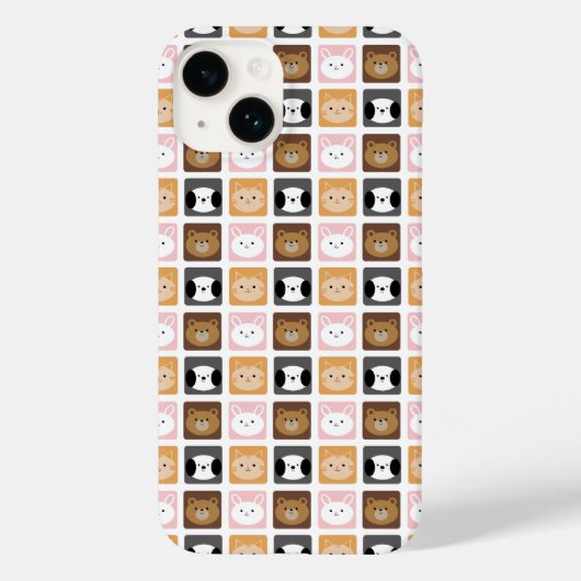 ねこ、うさぎ、犬、クマのパターン Case-Mate iPhoneケース (裏面)
