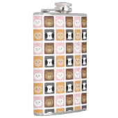 ねこ、うさぎ、犬、クマ フラスク (右)