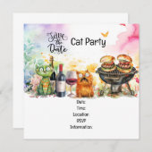 ねこ ぴったり 不思議なネコパーティー 招待状 (正面/裏面)