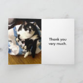 ねこ クリスマスのプレゼントカードをありがとう サンキューカード (内部)