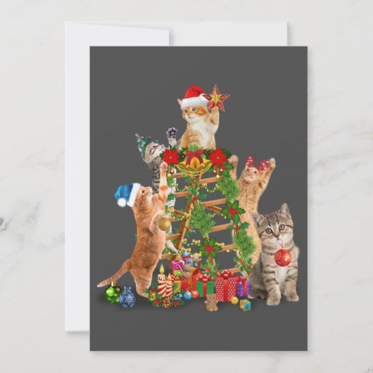 ねこ クリスマス ツリー ダサい クリスマス 猫 ママ 猫 パパ (正面)