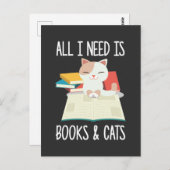 ねこ 本の読者 キティ 中毒 本虫 文学 ポストカード (正面/裏面)