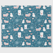 ねこ・鳥・ハート包装紙 ラッピングペーパー (フラット)