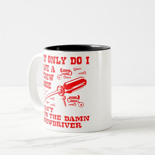 ねじが緩んでいてねじ回しが見つからない ツートーンマグカップ (正面左)