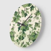 ねじりアイビー葉のパターン ラージ壁時計 (傾斜)