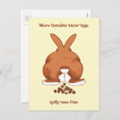 ねじれたおもしろいイースターバニー©サンディロン シーズンポストカード (正面/裏面)