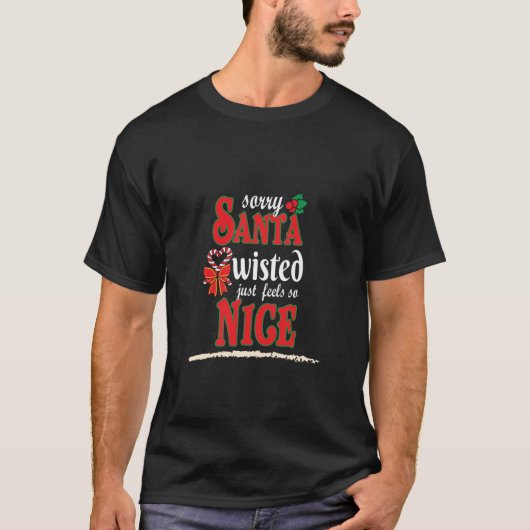 ねじれたおもしろいキャンディーケーンクリスマスの衣装サクラスト Tシャツ (正面)