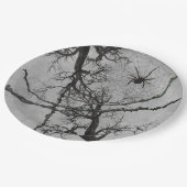 ねじれたつる植物とスパイダーハロウィーン ペーパープレート (アングル)