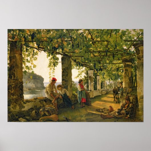 ねじれたつる植物を持つベランダ, 1828 ポスター (正面)