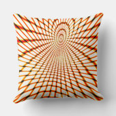 ねじれたオレンジ色のラインが沈んだ円を形成 クッション (裏面)