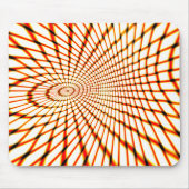 ねじれたオレンジ色のラインが沈んだ円を形成 マウスパッド (正面)