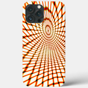 ねじれたオレンジ色のラインが沈んだ円を形成 iPhone 13 PRO MAXケース