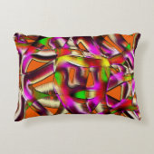 ねじれたカラフル切り出しピンク、ノッチ付きスクラッチ アクセントクッション (正面)