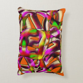 ねじれたカラフル切り出しピンク、ノッチ付きスクラッチ アクセントクッション