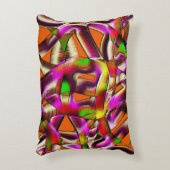 ねじれたカラフル切り出しピンク、ノッチ付きスクラッチ アクセントクッション (正面(垂直))