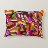 ねじれたカラフル切り出しピンク、ノッチ付きスクラッチ アクセントクッション (裏面)