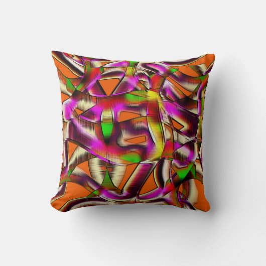 ねじれたカラフル切り出しピンク、ノッチ付きスクラッチ クッション (正面)