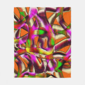 ねじれたカラフル切り出しピンク、ノッチ付きスクラッチ フリースブランケット (正面)