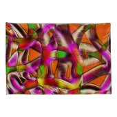 ねじれたカラフル切り出しピンク、ノッチ付きスクラッチ 枕カバー (裏面-右)