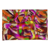 ねじれたカラフル切り出しピンク、ノッチ付きスクラッチ 枕カバー (正面右)