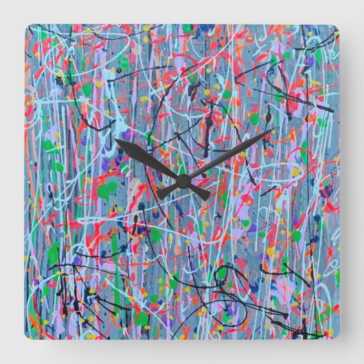 ねじれたシスターウォール時計 スクエア壁時計 (正面)