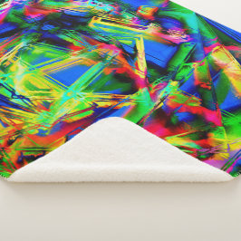 ねじれたステンドスクウェア、緑のカラフルブラシ シェルパブランケット