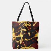ねじれたストリークが燃えた黄色はビロードに見える トートバッグ (正面)