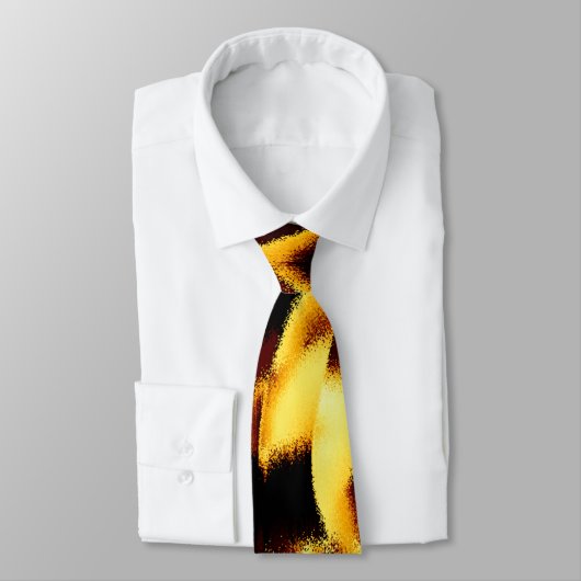 ねじれたストリークが燃えた黄色はビロードに見える ネクタイ (タイ)